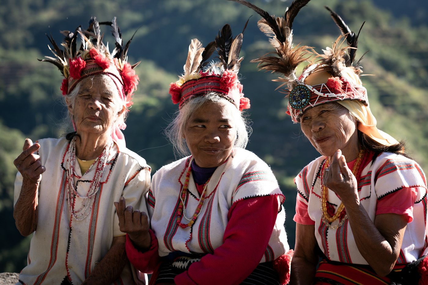 Indigenous elders in ceremonial dress